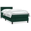 vidaXL Boxspringbett mit Matratze Dunkelgr&uuml;n 90x210 cm Samt