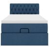vidaXL Ottoman-Bett mit Matratze Blau 80x200 cm Stoff
