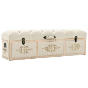 vidaXL Sitzbank mit Stauraum 110 cm Creme Massivholz Tanne