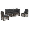vidaXL Gartensofa-set 5 stk. Grau Poly-Rattan