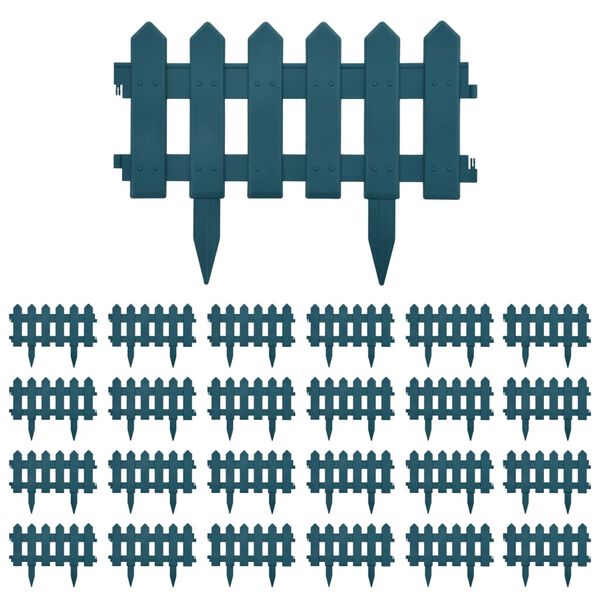 vidaXL Rasenkanten 25 Stk. Gr&uuml;n 10 m PP