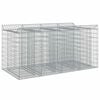 vidaXL Gabionen-Hochbeet 2 pcs Silber