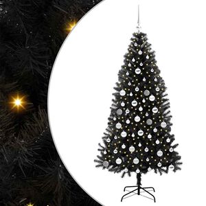 vidaXL Weihnachtsbaum Schwarz 180 cm PVC