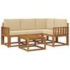 vidaXL Outdoor-Sofagarnitur mit Kissen 5 pcs Natur und Beige