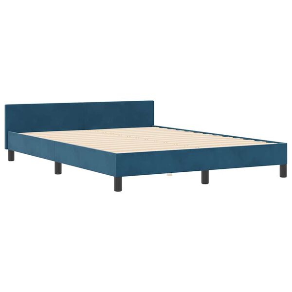 vidaXL Boxspringbett mit Kopfteil Dunkelblau 180 x 200 cm Samt