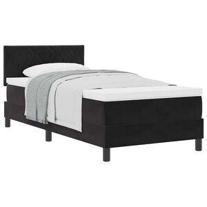 vidaXL Boxspringbett mit Matratze Schwarz 90 x 200 cm Samt