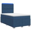 vidaXL LED Boxspringbett mit Matratze Blau 120 x 200 cm Stoff