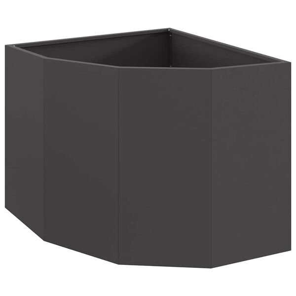 vidaXL Eckpflanzer Schwarz 60 x 60 x 50 cm Stahl