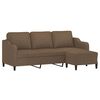 vidaXL 3-Sitzer-Sofa mit Hocker Braun 180 cm Stoff