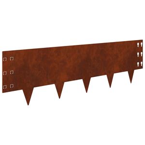 vidaXL Raseneinfassung 30 pcs 100 x 30 cm Stahl Rostig