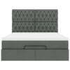 vidaXL Ottoman-Bett mit Matratze Dunkelgrau 140x200 cm Stoff