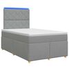 vidaXL Boxspringbett mit Matratze Hellgrau 120 x 200 cm Stoff