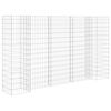 vidaXL H-f&ouml;rmiger Gabionen-Pflanzkorb Stahldraht 260x40x150 cm