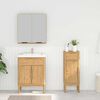 vidaXL Badezimmerm&ouml;bel-Set FLORO 2 pcs Wachsbraun Massivholz Kiefer