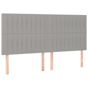 vidaXL Kopfteil Hellgrau 160 x 5 x 118/128 cm Stoff
