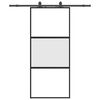vidaXL Schiebet&uuml;r mit Beschlag Schwarz 90x205 cm Hartglas