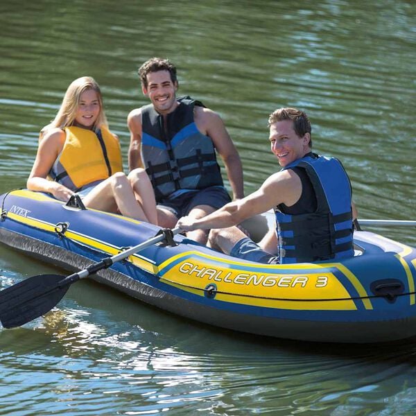 Intex Schlauchboot mit Rudern und Pumpe Challenger 3 Set 68370NP