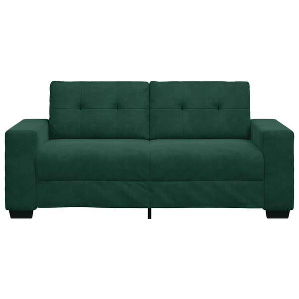 vidaXL Zweisitzer-Sofa Dunkelgr&uuml;n 180x77x82 cm Samt