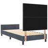 vidaXL Boxspringbett mit Kopfteil Dunkelgrau 90 x 200 cm Samt