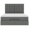 vidaXL Ottoman-Bett mit Matratze & LEDs Dunkelgrau 140x190 cm Stoff