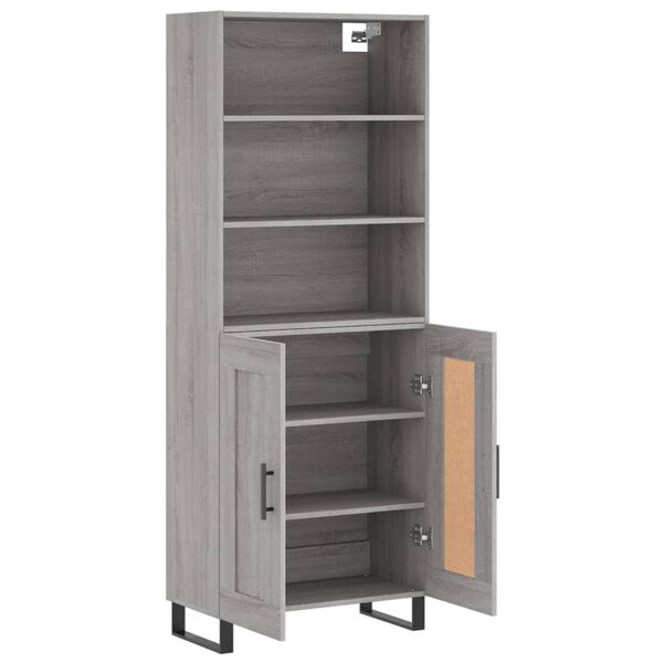 vidaXL Highboard Grau Sonoma 69,5x34x180 cm Holzwerkstoff