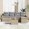 vidaXL Gartensofa-set Beige Poly-Rattan