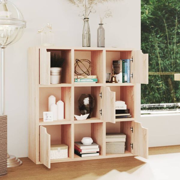 vidaXL B&uuml;cherregal Sonoma-Eiche 88,5x27,5x88 cm Holzwerkstoff