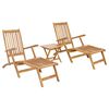 vidaXL Klappdeckstuhl mit Tisch 2 pcs Natur Massivholz Teak
