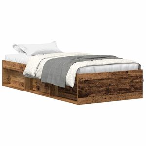 vidaXL Bettgestell ohne Matratze Altholz-Optik 90x200cm Holzwerkstoff