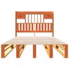 vidaXL Massivholzbett mit Regal ohne Matratze Wachsbraun 135x190 cm