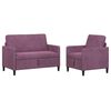 vidaXL Sofa Set mit Stauraum 2 stk. Lila Polyester