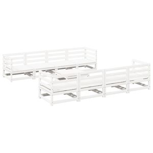 vidaXL 9-tlg. Garten-Sofagarnitur Wei&szlig; Massivholz Kiefer
