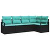 vidaXL Sofa Set 5 pcs Schwarz Poly-Rattan