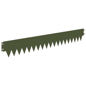 vidaXL Raseneinfassung 10 pcs 103 x 15 cm Metall Olivgr&uuml;n