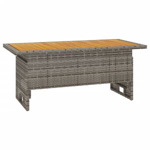 vidaXL Gartentisch Grau 100x50x43/63 cm Akazienholz & Poly Rattan