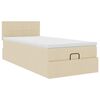 vidaXL Ottoman-Bett mit Matratze Creme 80x200 cm Stoff