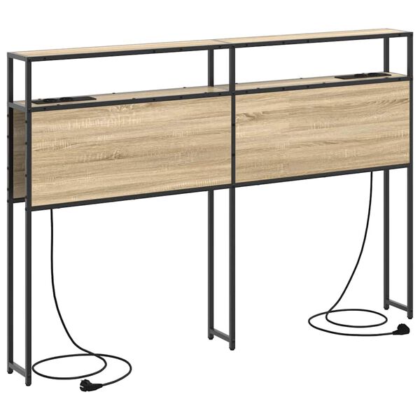 vidaXL Stauraum-Kopfteil mit Regal Sonoma-Eiche 160 cm Holzwerkstoff