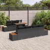 vidaXL Garten-Sofa-Set mit Kissen 8 pcs Schwarz Poly Rattan