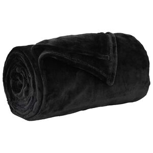vidaXL &Uuml;berwurfdecke Schwarz 130 x 150 cm Fleece