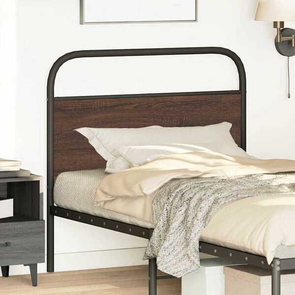 vidaXL Kopfteil Braun Eichen-Optik 107 cm Stahl und Holzwerkstoff