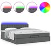 vidaXL Ottoman-Bett mit Matratzen & LEDs Dunkelgrau 200x200 cm Stoff