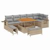 vidaXL Gartensofa-set 9 stk. Beige Poly-Rattan