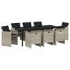 vidaXL Garten Essgruppe 9 stk. Hellgrau Poly-Rattan