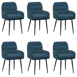 vidaXL Esszimmerst&uuml;hle 6 stk. Samt Blau 59 x 59,5 x 90 cm