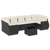 vidaXL 8-tlg. Garten-Sofagarnitur mit Kissen Schwarz Poly Rattan