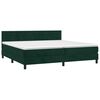 vidaXL Boxspringbett mit Matratze Dunkelgr&uuml;n 200x200 cm Samt