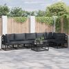 vidaXL Gartensofa-set mit Kissen 7 pcs Schwarz Aluminium