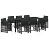 vidaXL Garten Essgruppe 9 Stk. Schwarz Poly-Rattan