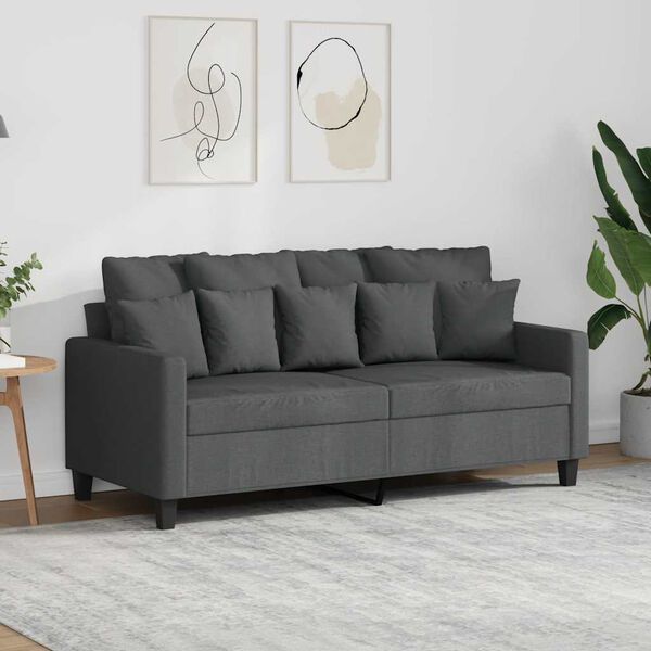 vidaXL 2-Sitzer-Sofa Dunkelgrau 140 cm Stoff