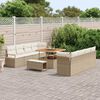 vidaXL Gartensofa-set mit Kissen 11 pcs Beige Poly-Rattan